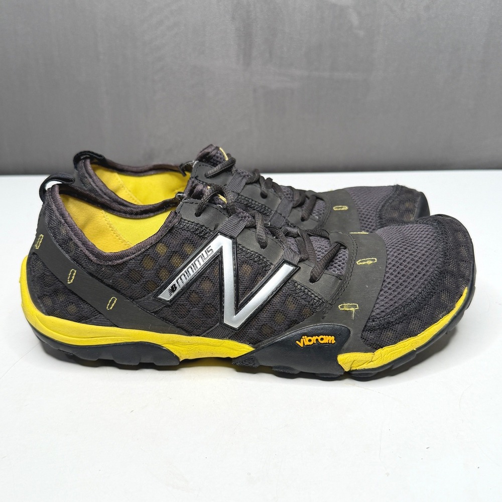 New Balance Minimus MT10GY Shoes Mens 8.5 Gray Yellow Vibram Sole Trail Running